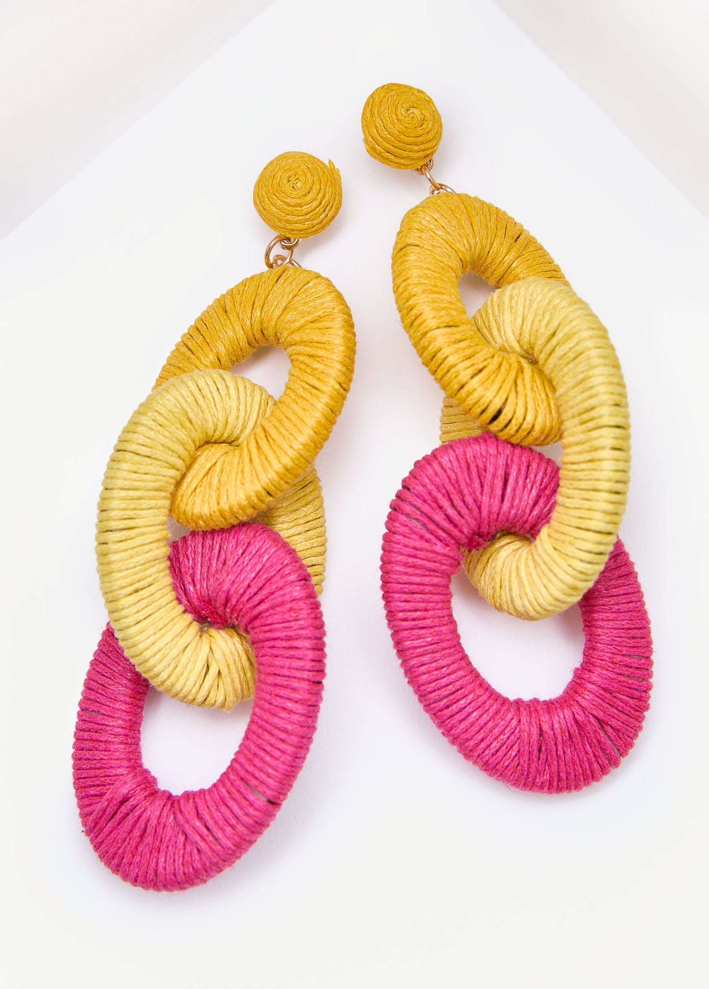 Ashley Stewart Tri Tone Link Earrings Multi
