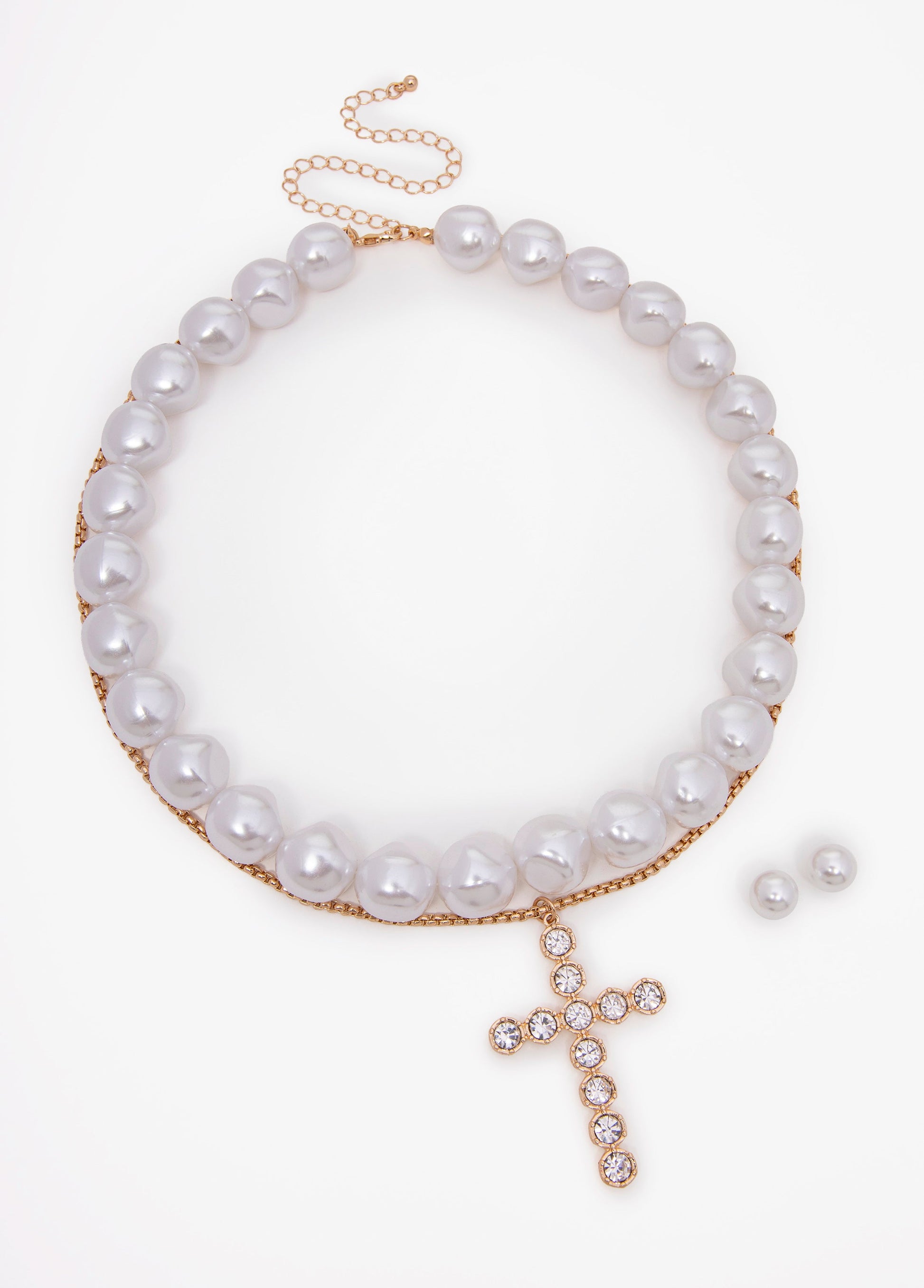 Ashley Stewart Layered Cross Necklace Set Gold