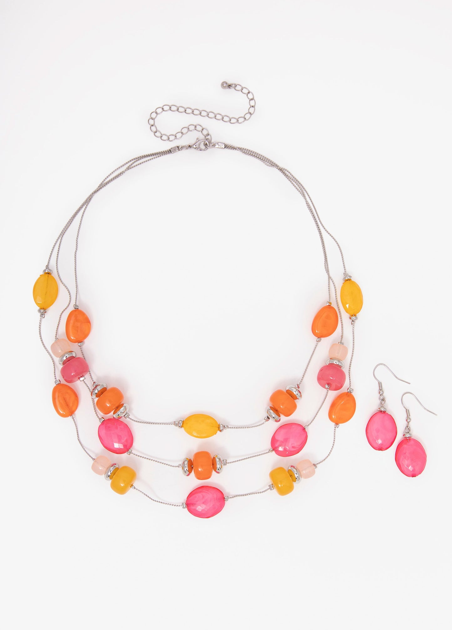 Ashley Stewart Tiered Beaded Necklace Set Multi