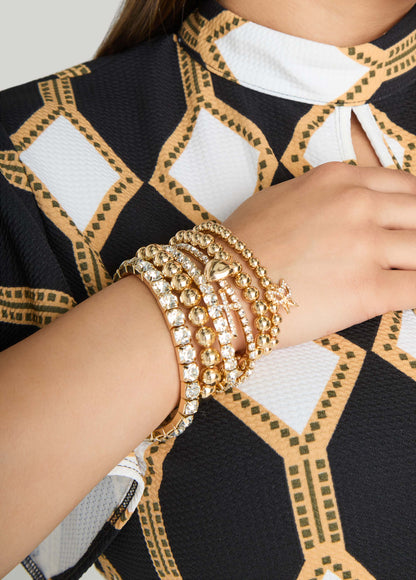 Ashley Stewart Heart And Cross Stretch Bracelets Gold