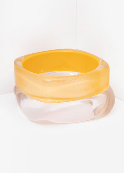Ashley Stewart Glittered Resin Bangle Set Spectra Yellow