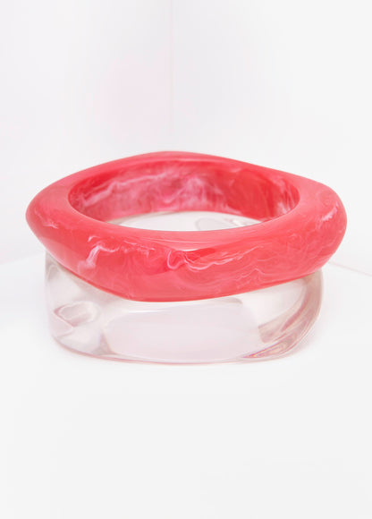 Ashley Stewart Marbled Bangle Set Calypso Coral