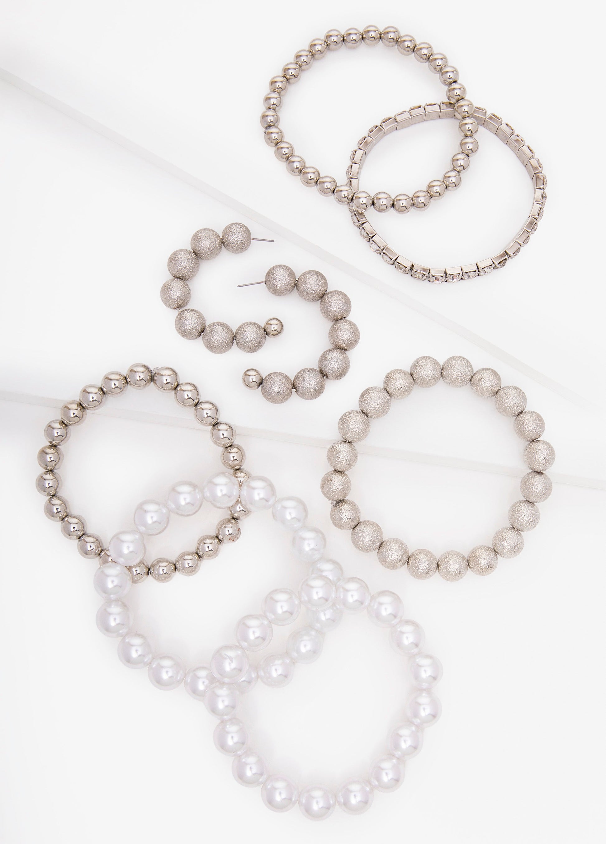 Ashley Stewart Silver Bracelet And Earrings Set Silver
