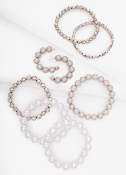 Ashley Stewart Silver Bracelet And Earrings Set Silver