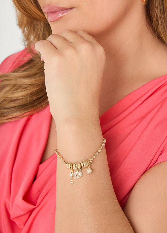 Ashley Stewart Heart Charm Bracelet Gold