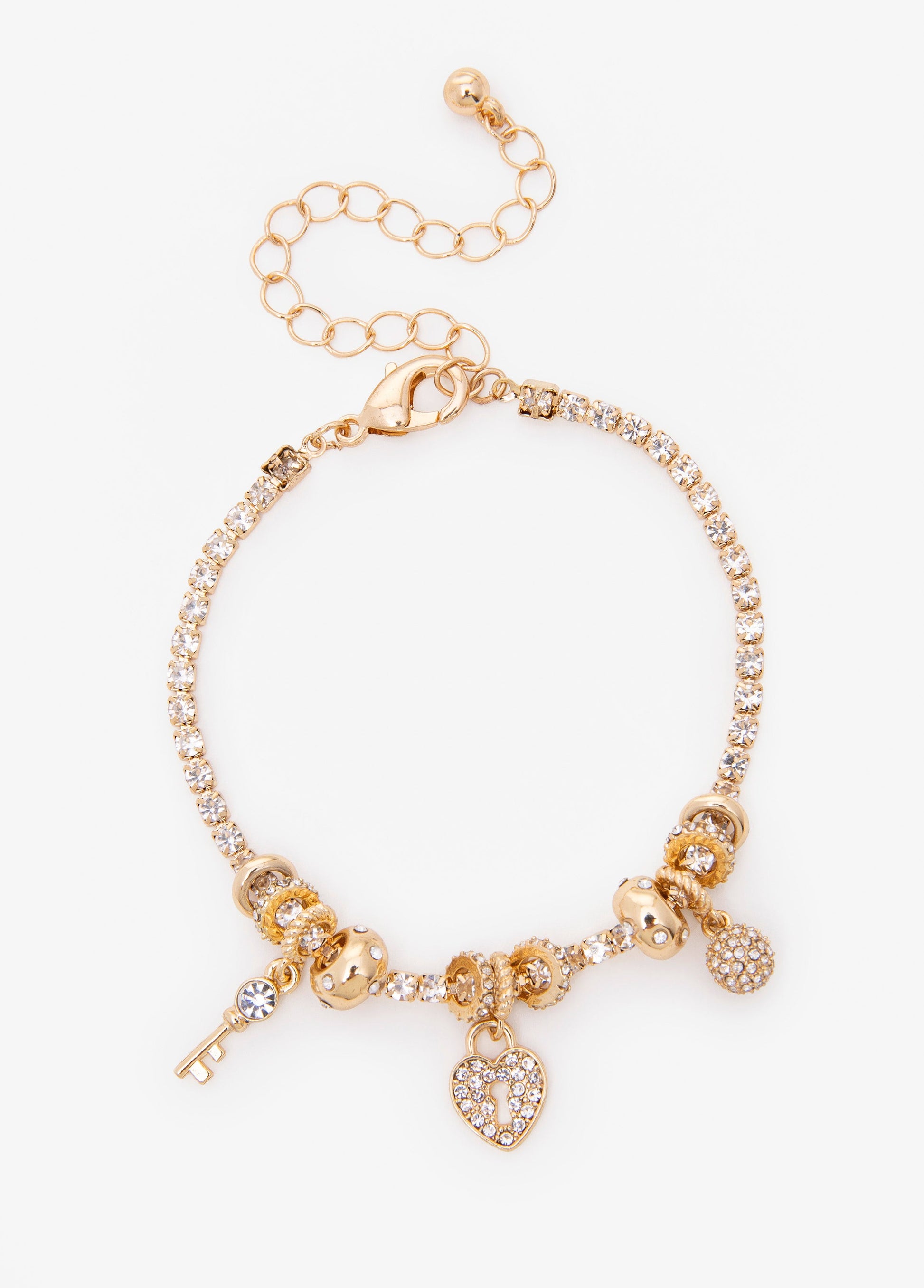 Ashley Stewart Heart Charm Bracelet Gold