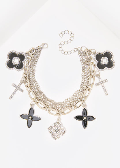 Ashley Stewart Layered Charm Bracelet Silver