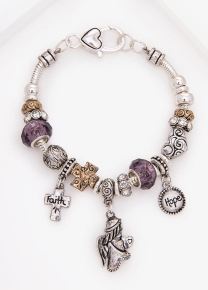 Ashley Stewart Angel Charm Bracelet Silver