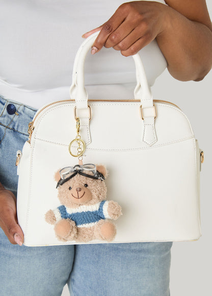 Ashley Stewart Plush Teddy Bag Charm Brown