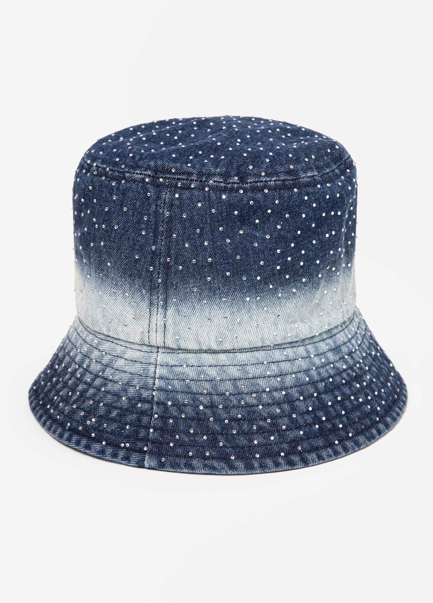 Ashley Stewart Crystal Ombre Denim Bucket Hat Denim