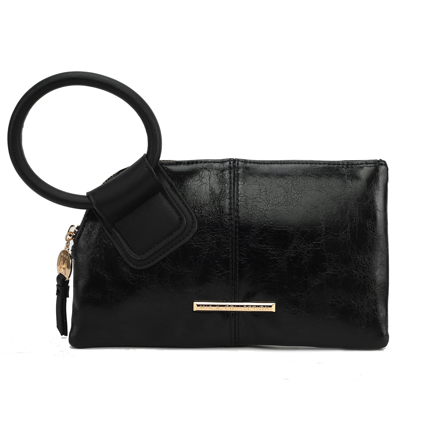 Ashley Stewart Simone Textured Wristlet Charcoal Grey