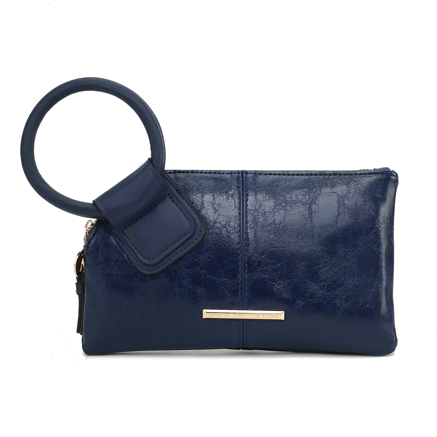 Ashley Stewart Simone Textured Wristlet Charcoal Grey