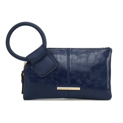 Ashley Stewart Simone Textured Wristlet Charcoal Grey