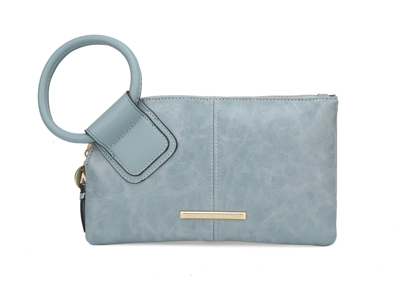 Ashley Stewart Simone Textured Wristlet Charcoal Grey