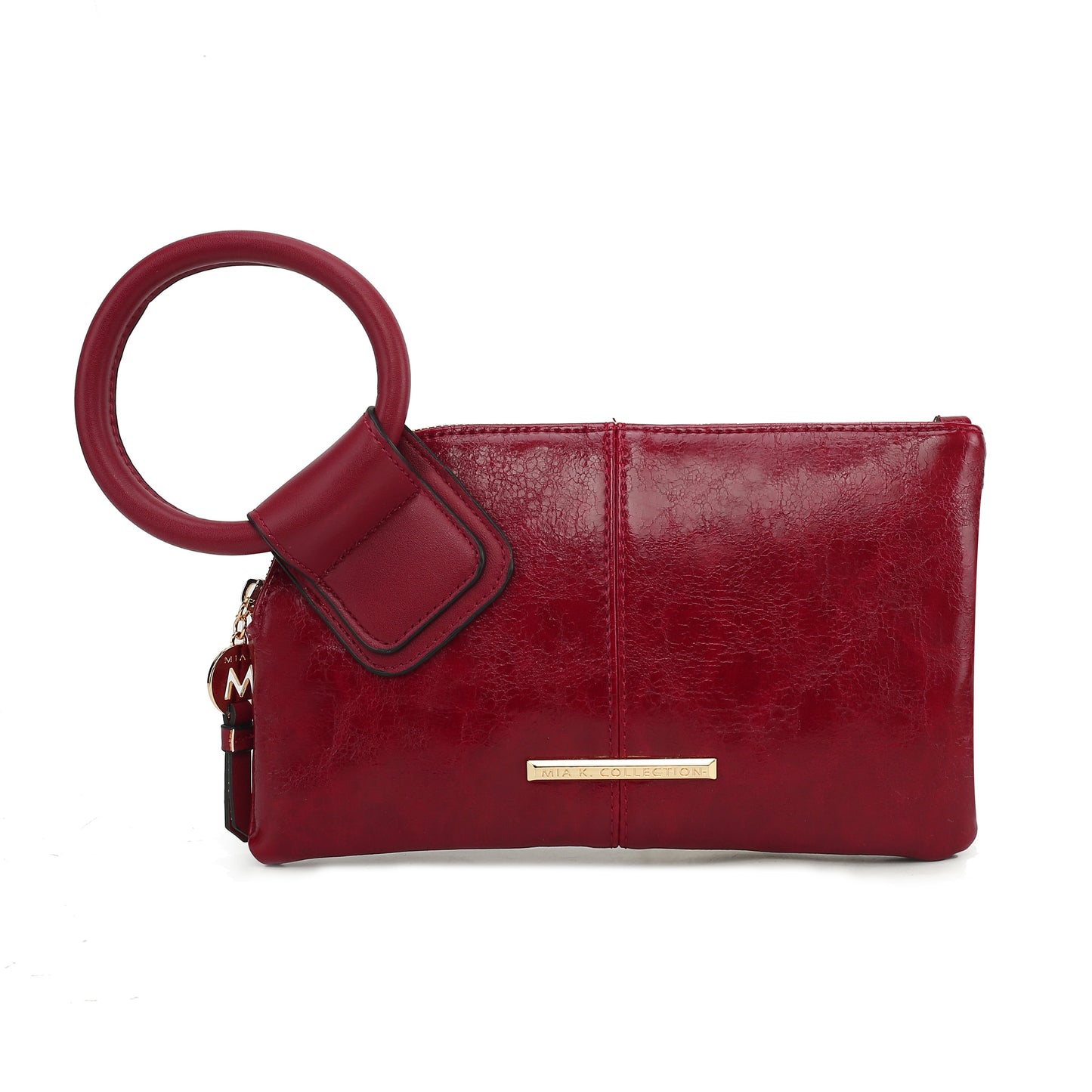 Ashley Stewart Simone Textured Wristlet Charcoal Grey