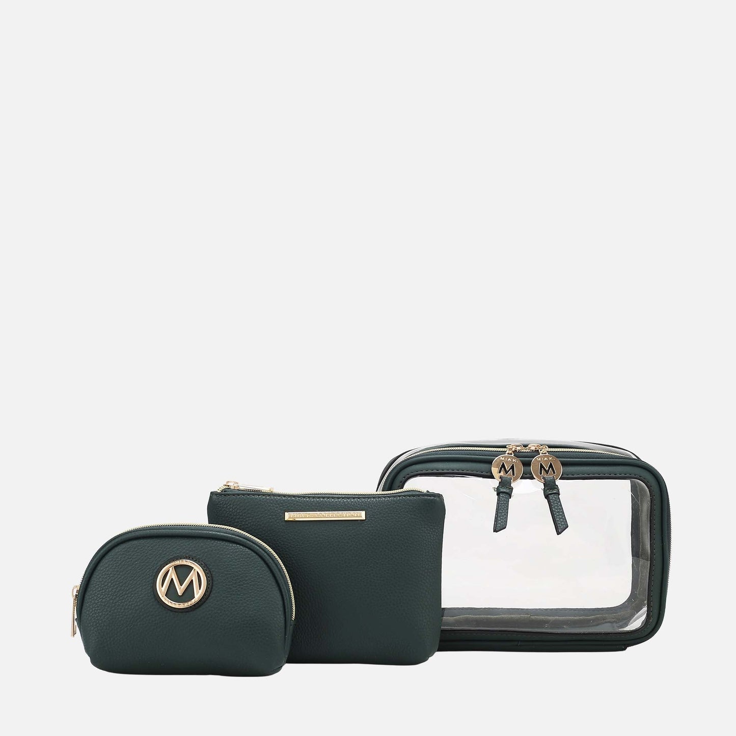 Ashley Stewart Laura Cosmetic Case Set Charcoal Grey