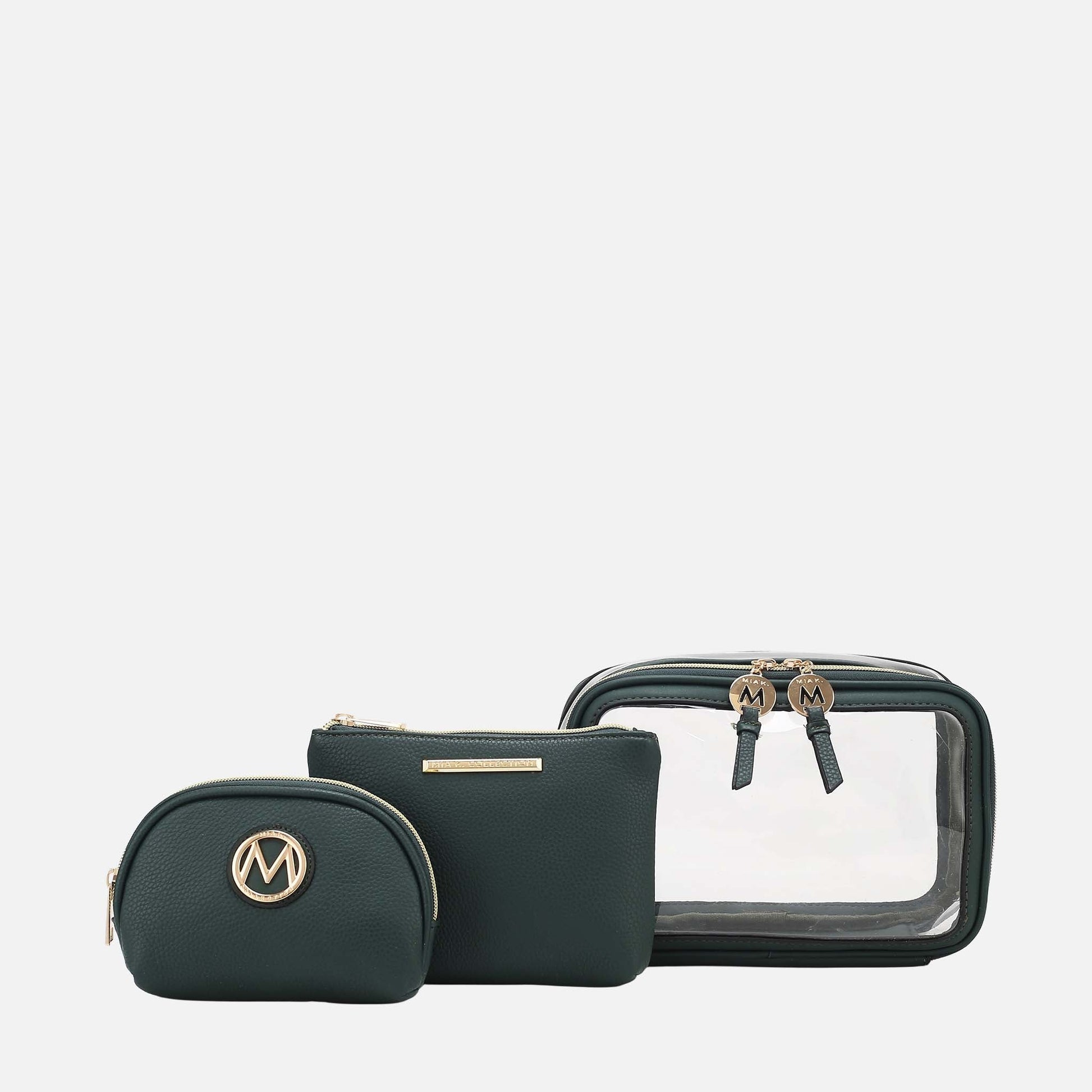 Ashley Stewart Laura Cosmetic Case Set Charcoal Grey