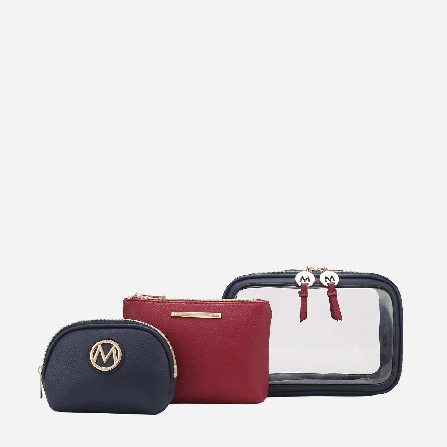 Ashley Stewart Laura Cosmetic Case Set Charcoal Grey