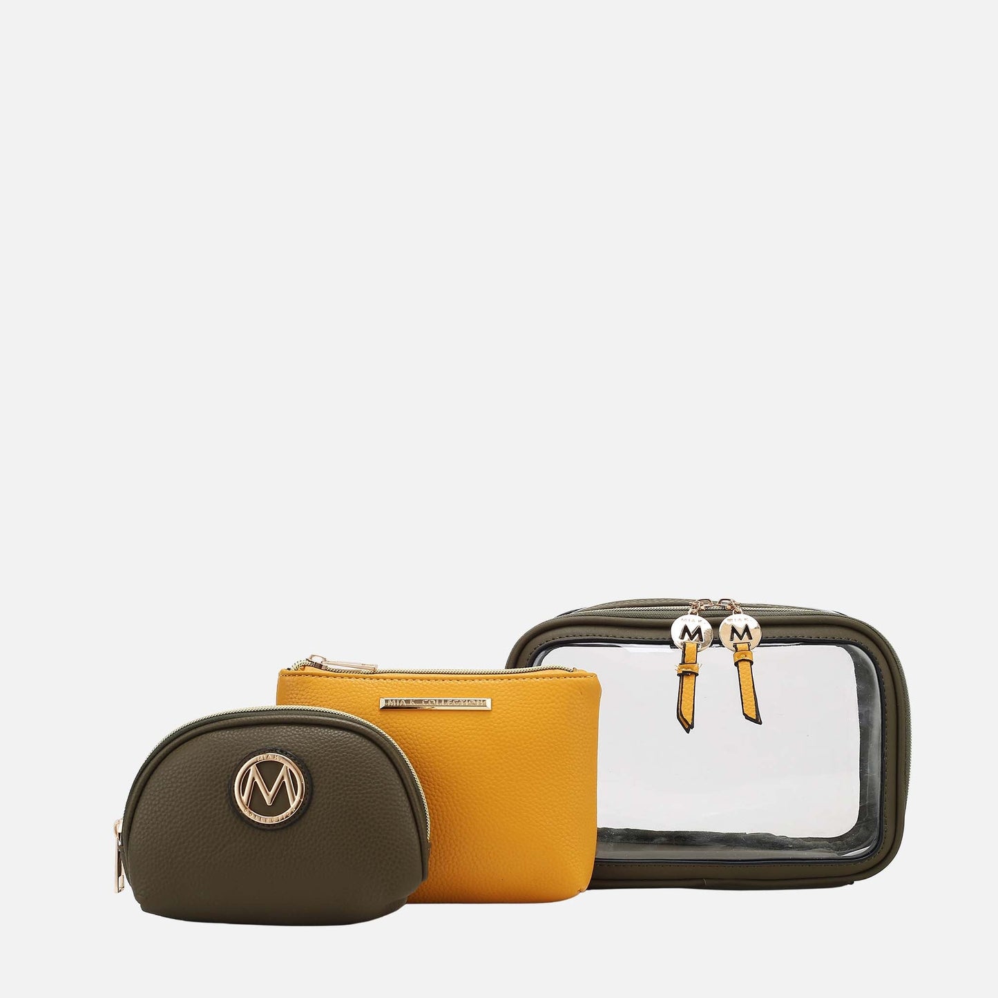 Ashley Stewart Laura Cosmetic Case Set Charcoal Grey