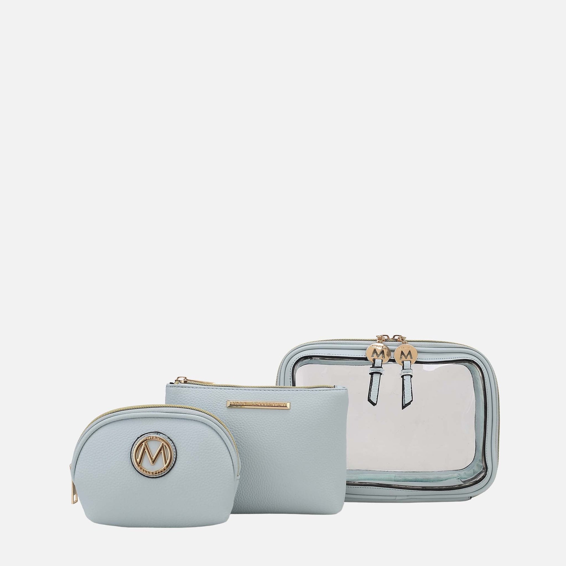 Ashley Stewart Laura Cosmetic Case Set Charcoal Grey
