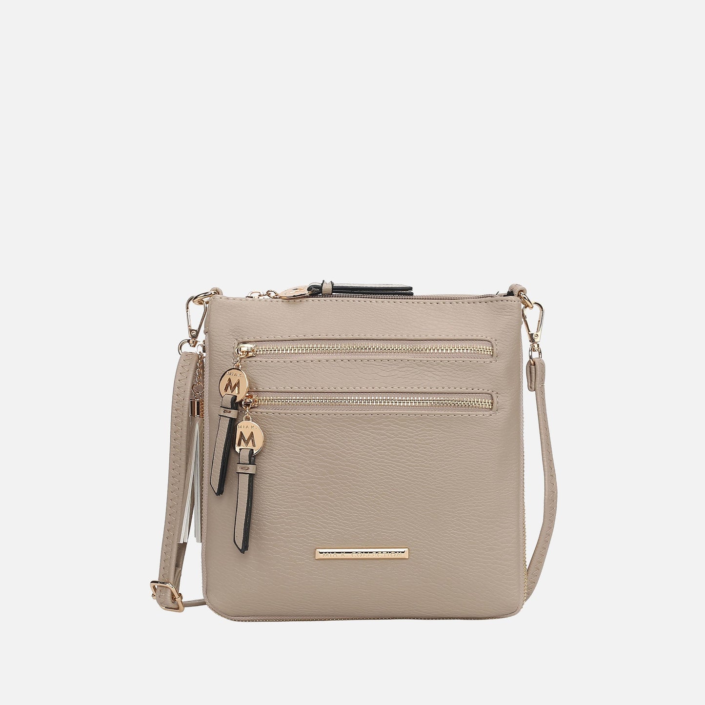 Ashley Stewart Angelina Expandable Crossbody Bag Beige
