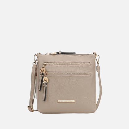 Ashley Stewart Angelina Expandable Crossbody Bag Beige