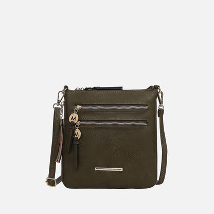 Ashley Stewart Angelina Expandable Crossbody Bag Beige