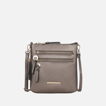 Ashley Stewart Angelina Expandable Crossbody Bag Beige