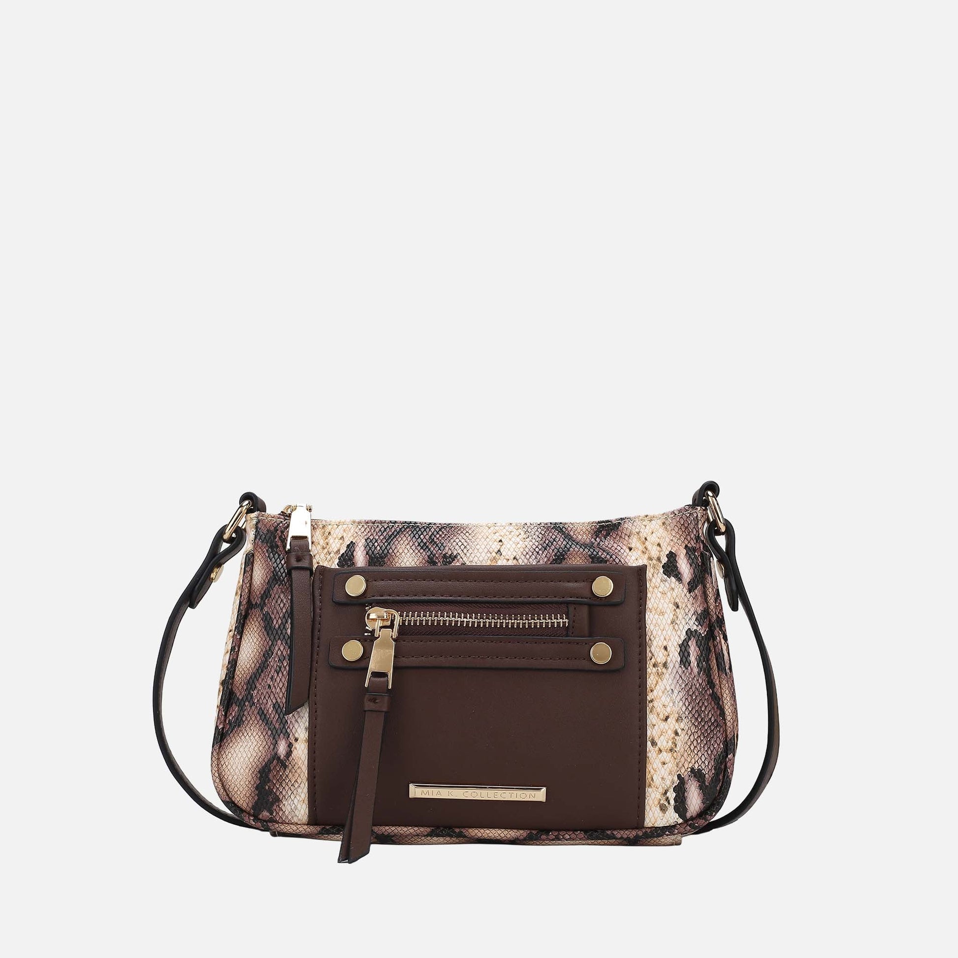 Ashley Stewart Essie Snake Effect Crossbody Bag Snake Beige