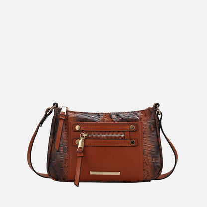 Ashley Stewart Essie Snake Effect Crossbody Bag Snake Beige