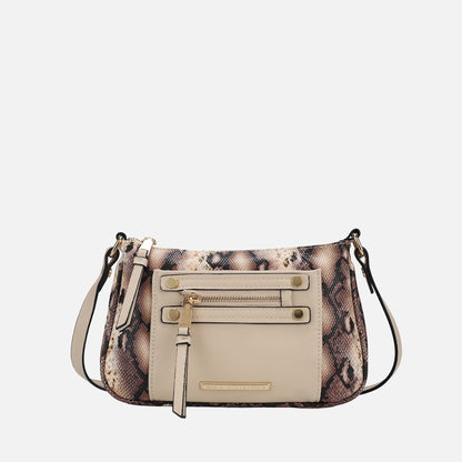 Ashley Stewart Essie Snake Effect Crossbody Bag Snake Beige
