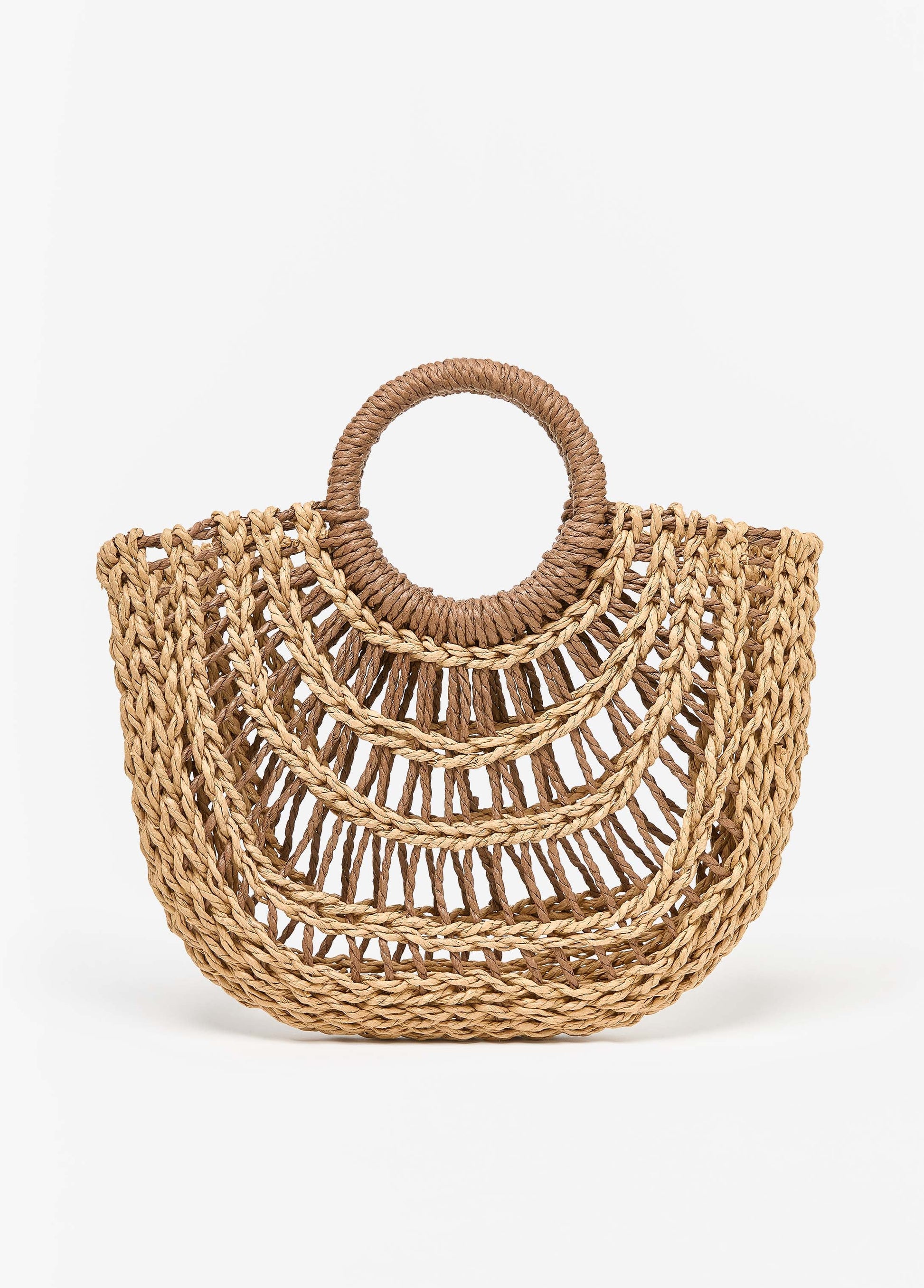 Ashley Stewart Braided Straw Tote Natural