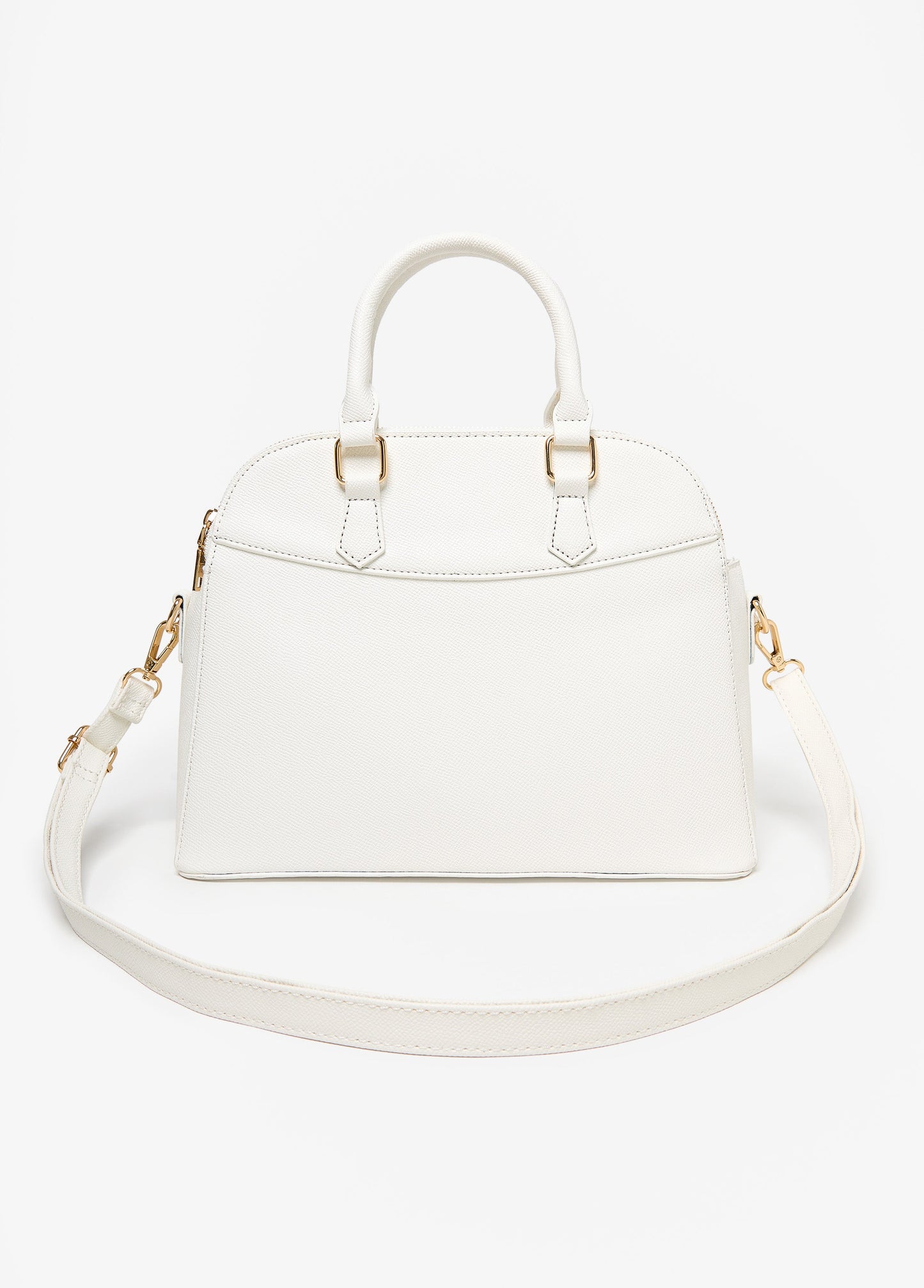 Ashley Stewart Textured Top Handle Satchel White