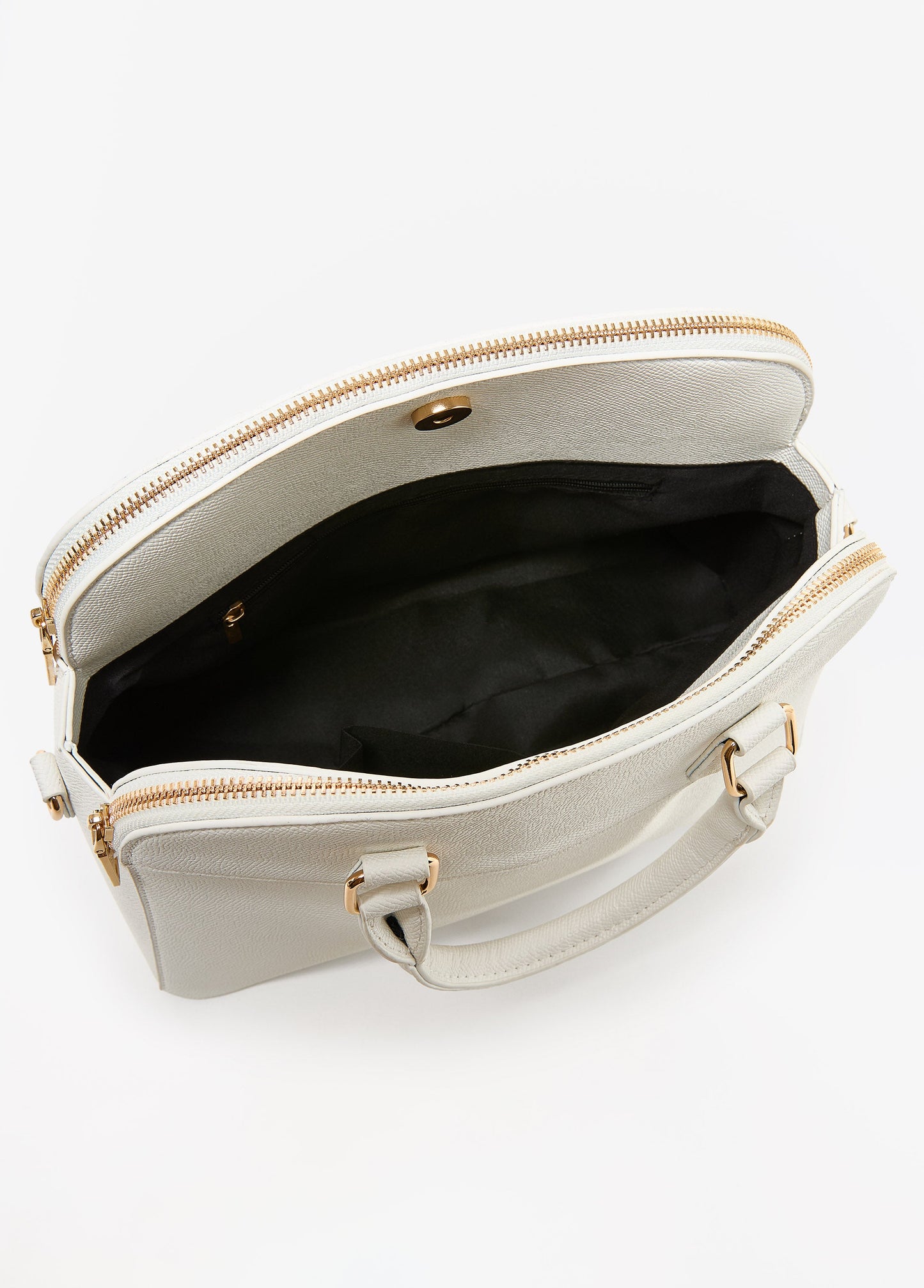 Ashley Stewart Textured Top Handle Satchel White