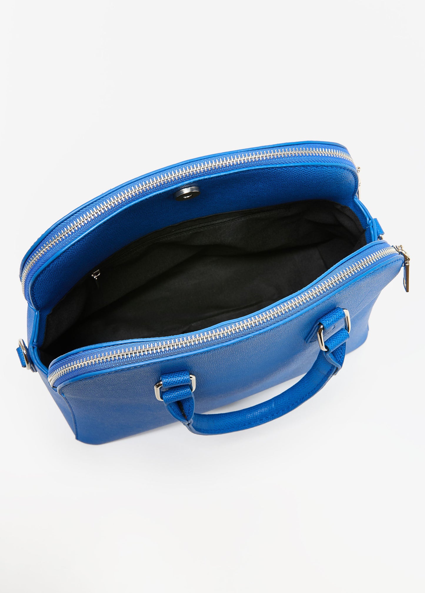 Ashley Stewart Faux Leather Top Handle Satchel Victoria Blue