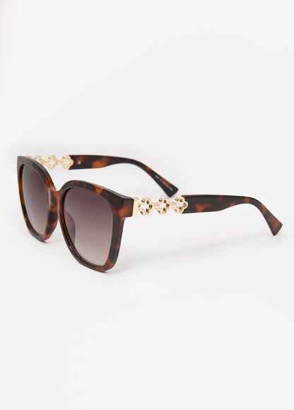 Ashley Stewart Cutout Tortoiseshell Sunglasses TORT