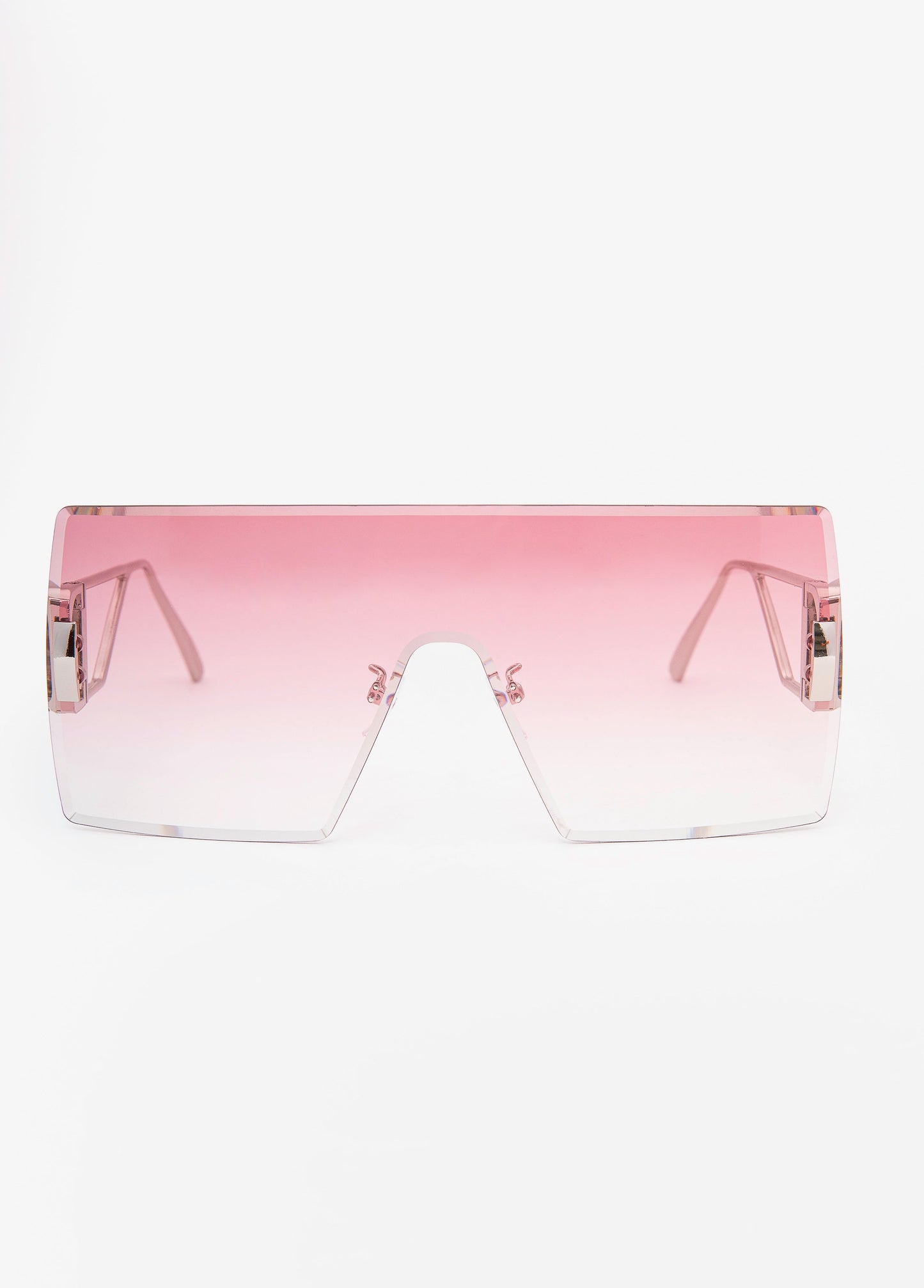 Ashley Stewart Rimless Gradient Shield Sunglasses Pink