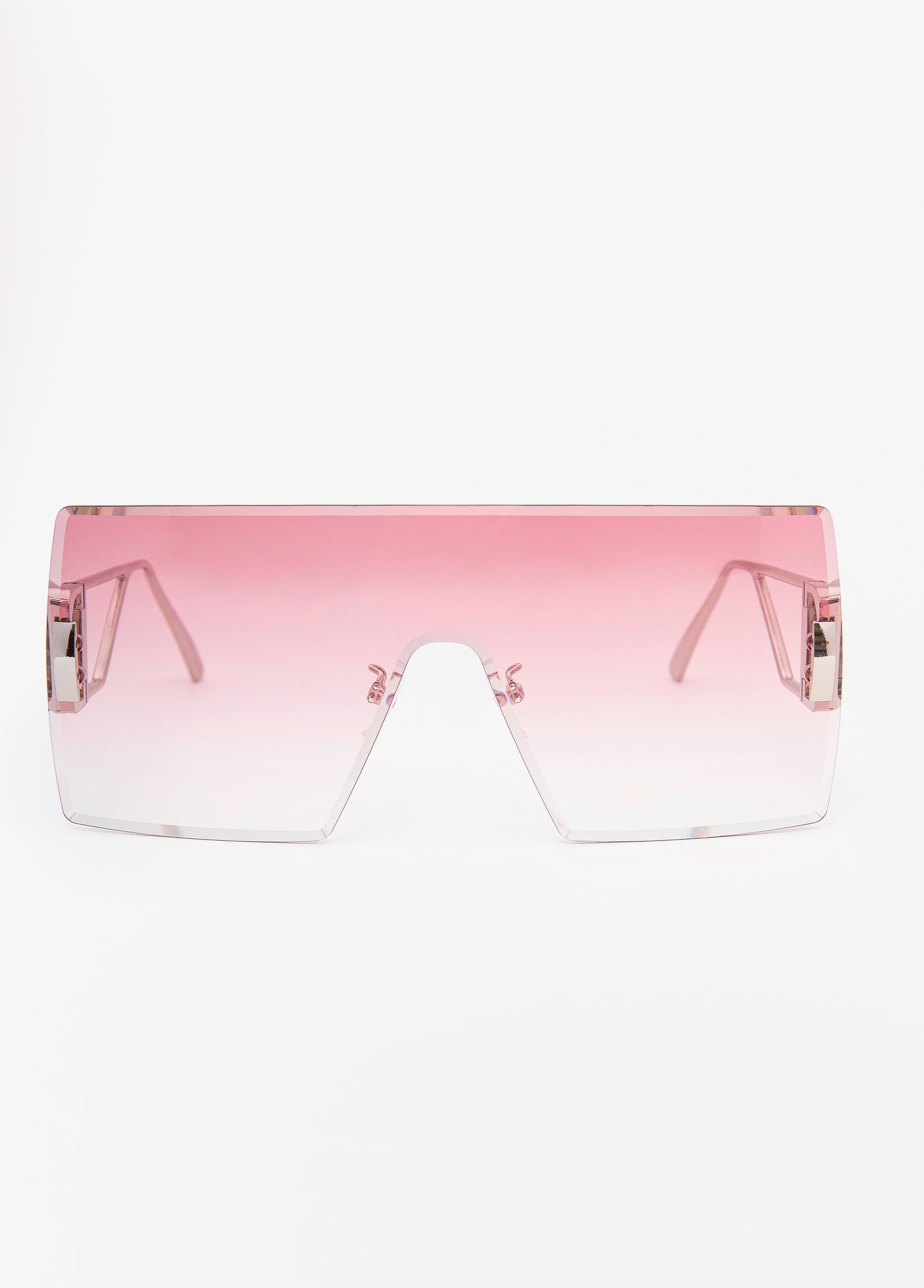 Ashley Stewart Rimless Gradient Shield Sunglasses Pink