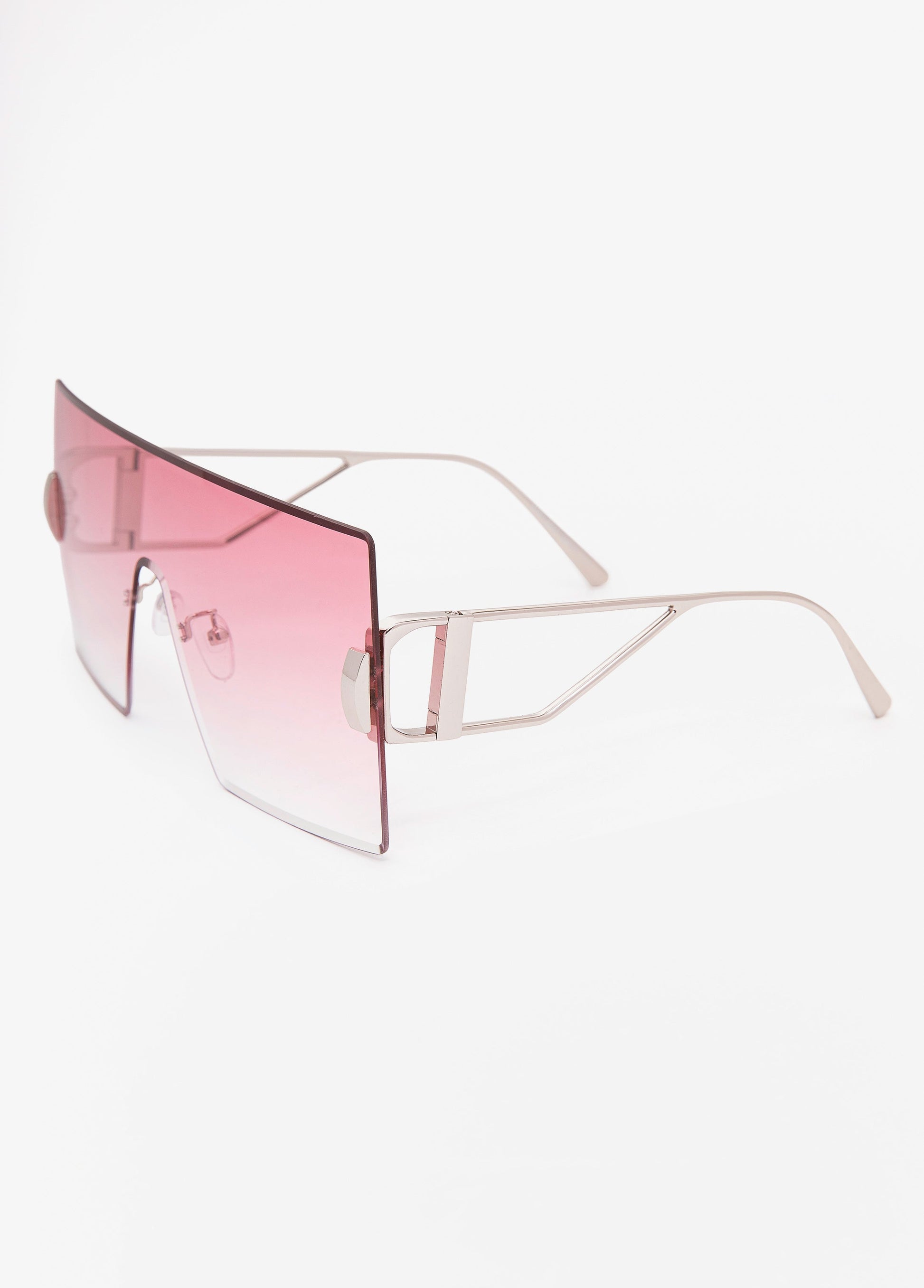 Ashley Stewart Rimless Gradient Shield Sunglasses Pink
