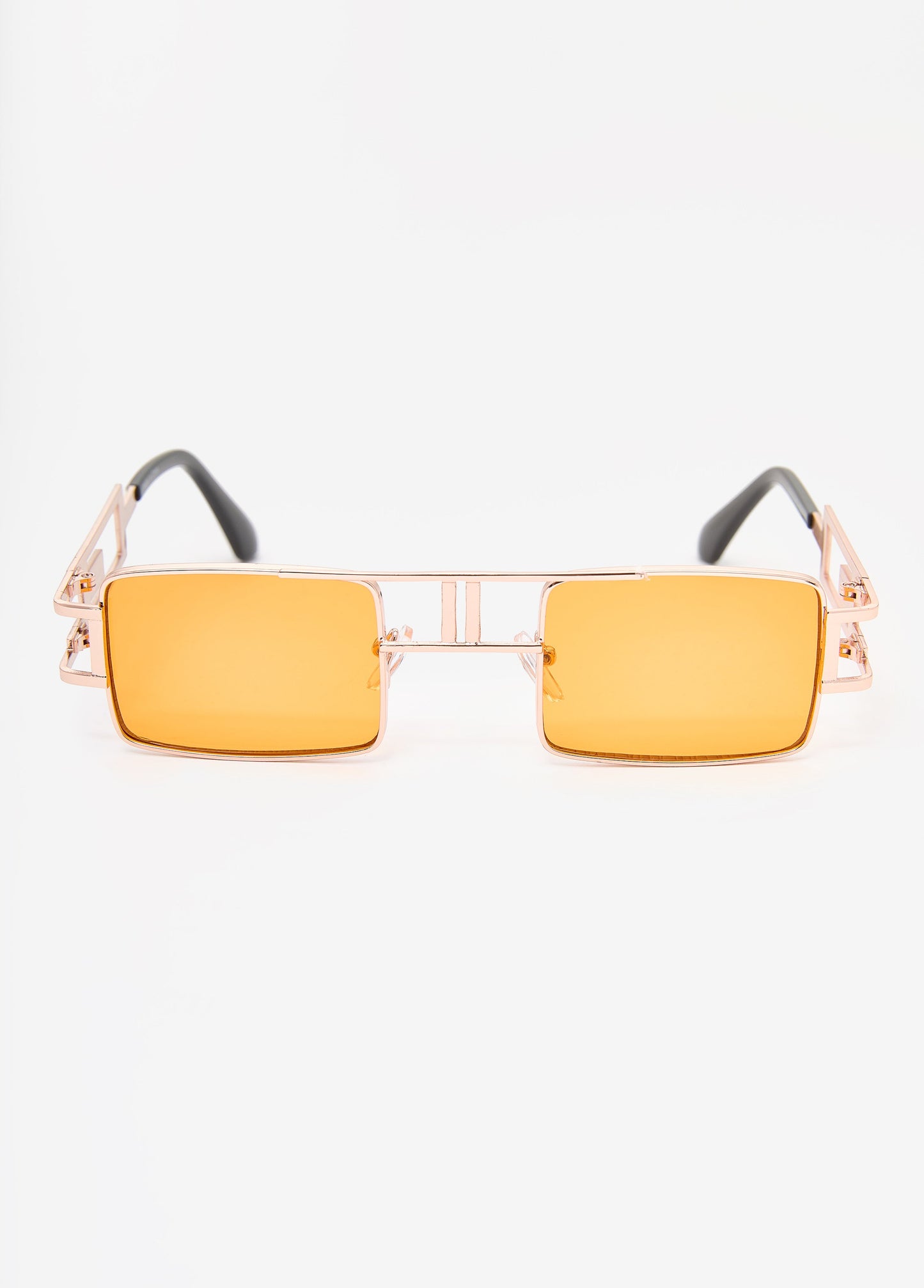 Ashley Stewart Rectangle Frame Tinted Sunglasses Orange