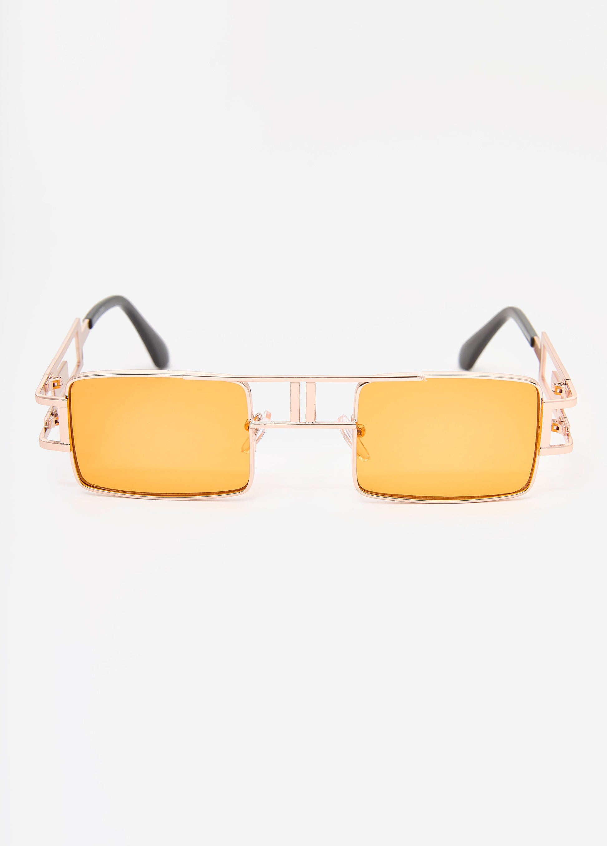 Ashley Stewart Rectangle Frame Tinted Sunglasses Orange