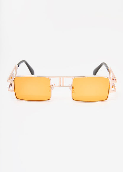 Ashley Stewart Rectangle Frame Tinted Sunglasses Orange