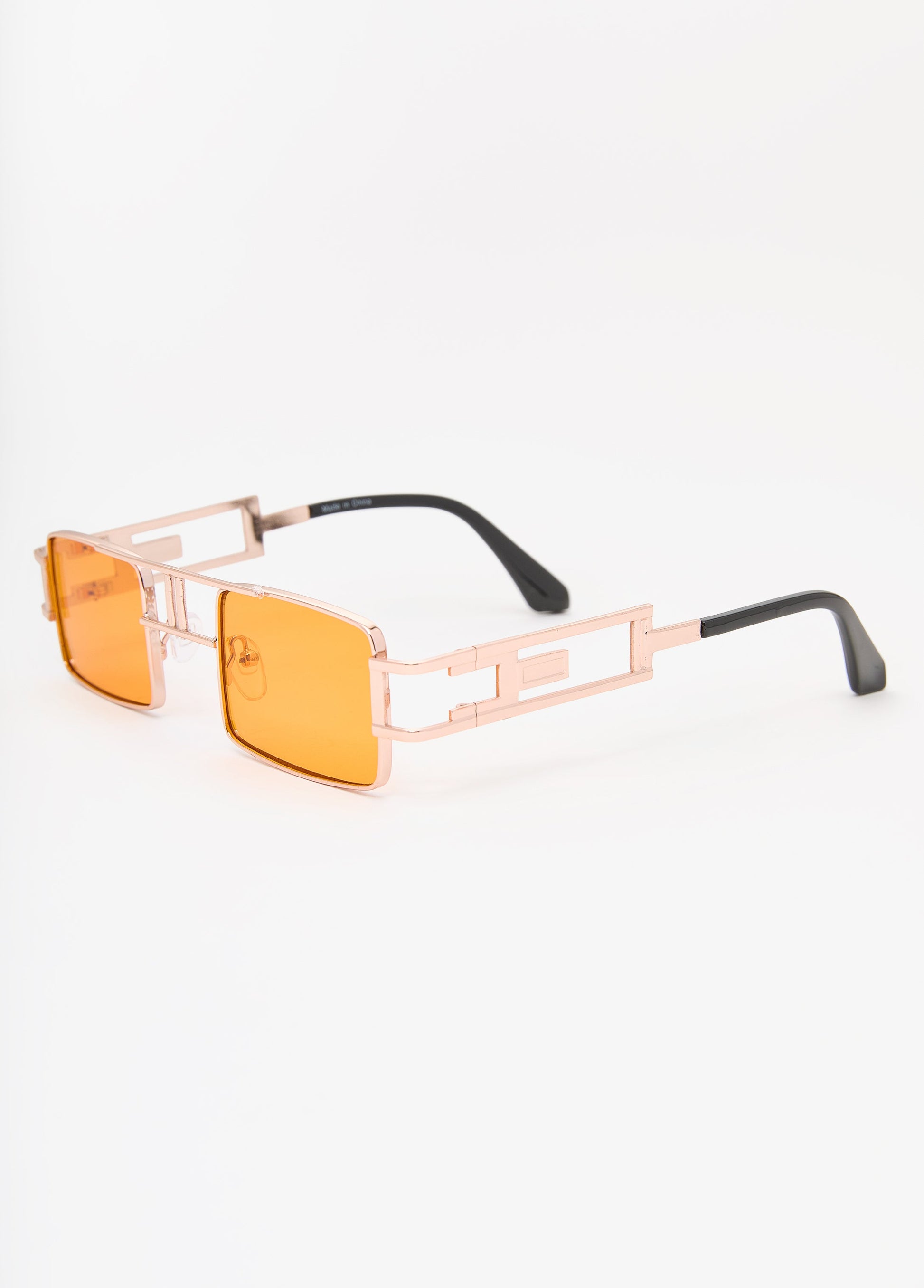 Ashley Stewart Rectangle Frame Tinted Sunglasses Orange