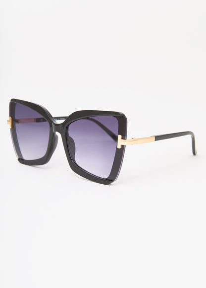 Ashley Stewart Tinted Square Frame Sunglasses Black