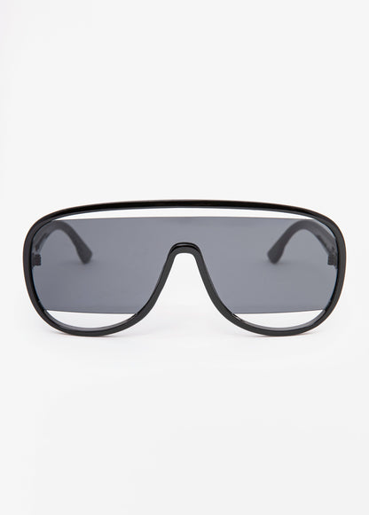 Ashley Stewart Cutout Aviator Sunglasses Black