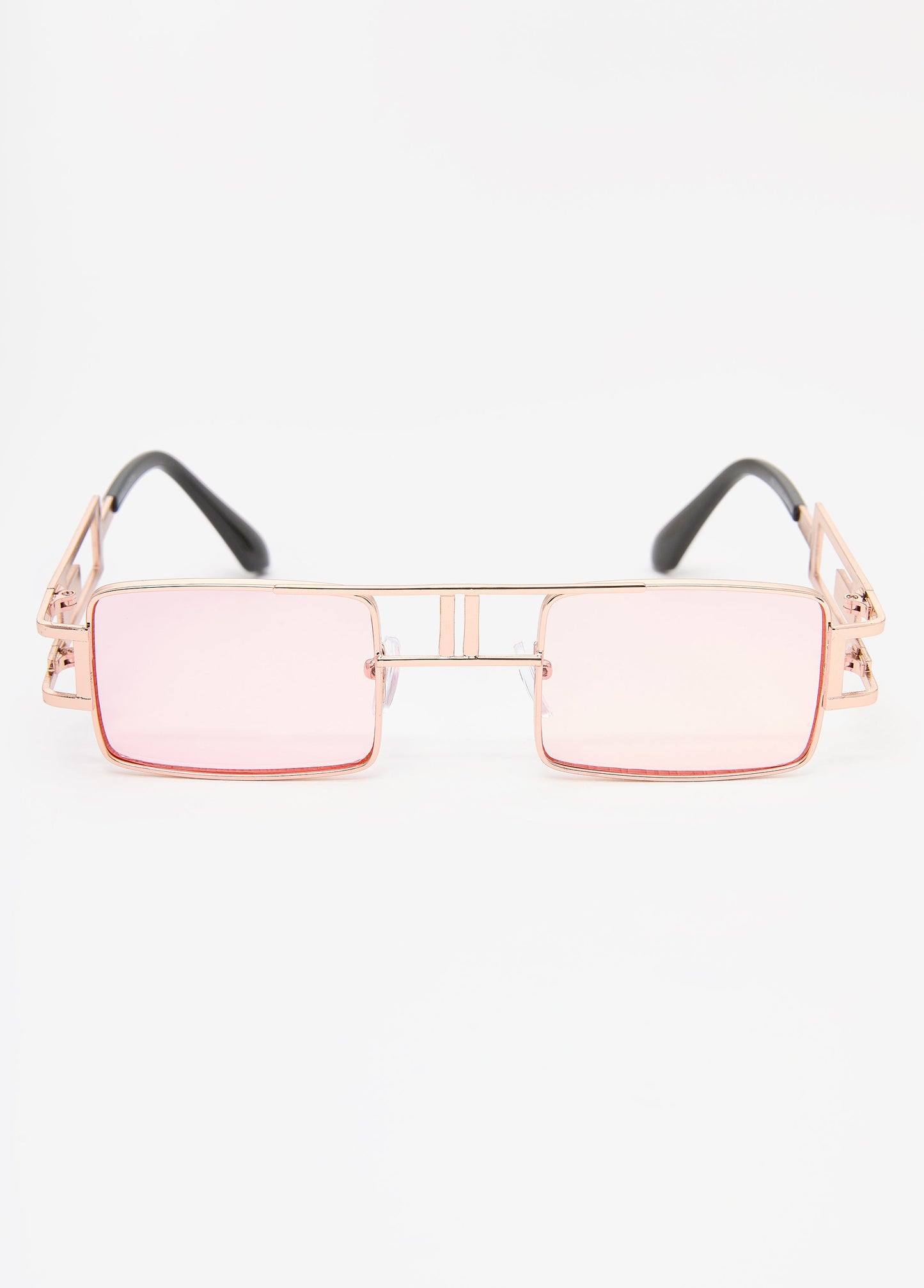 Ashley Stewart Tinted Rectangle Frame Sunglasses Pink