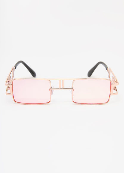 Ashley Stewart Tinted Rectangle Frame Sunglasses Pink