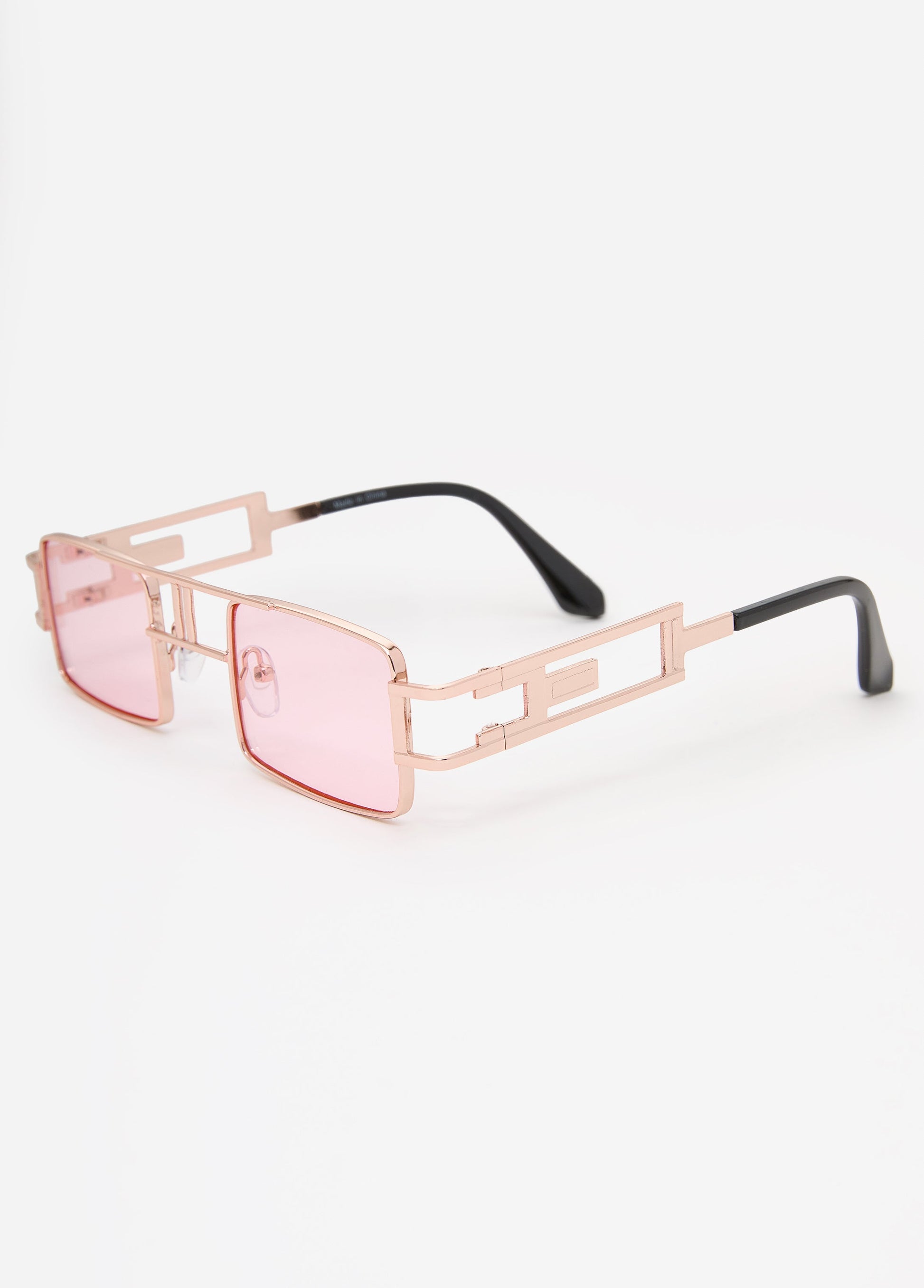 Ashley Stewart Tinted Rectangle Frame Sunglasses Pink