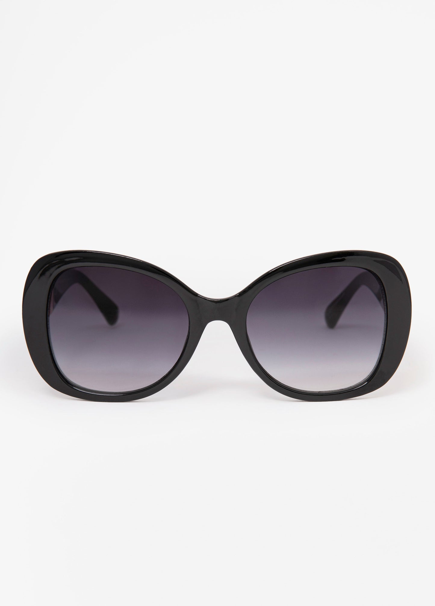 Ashley Stewart Chain Trim Round Frame Sunglasses Black