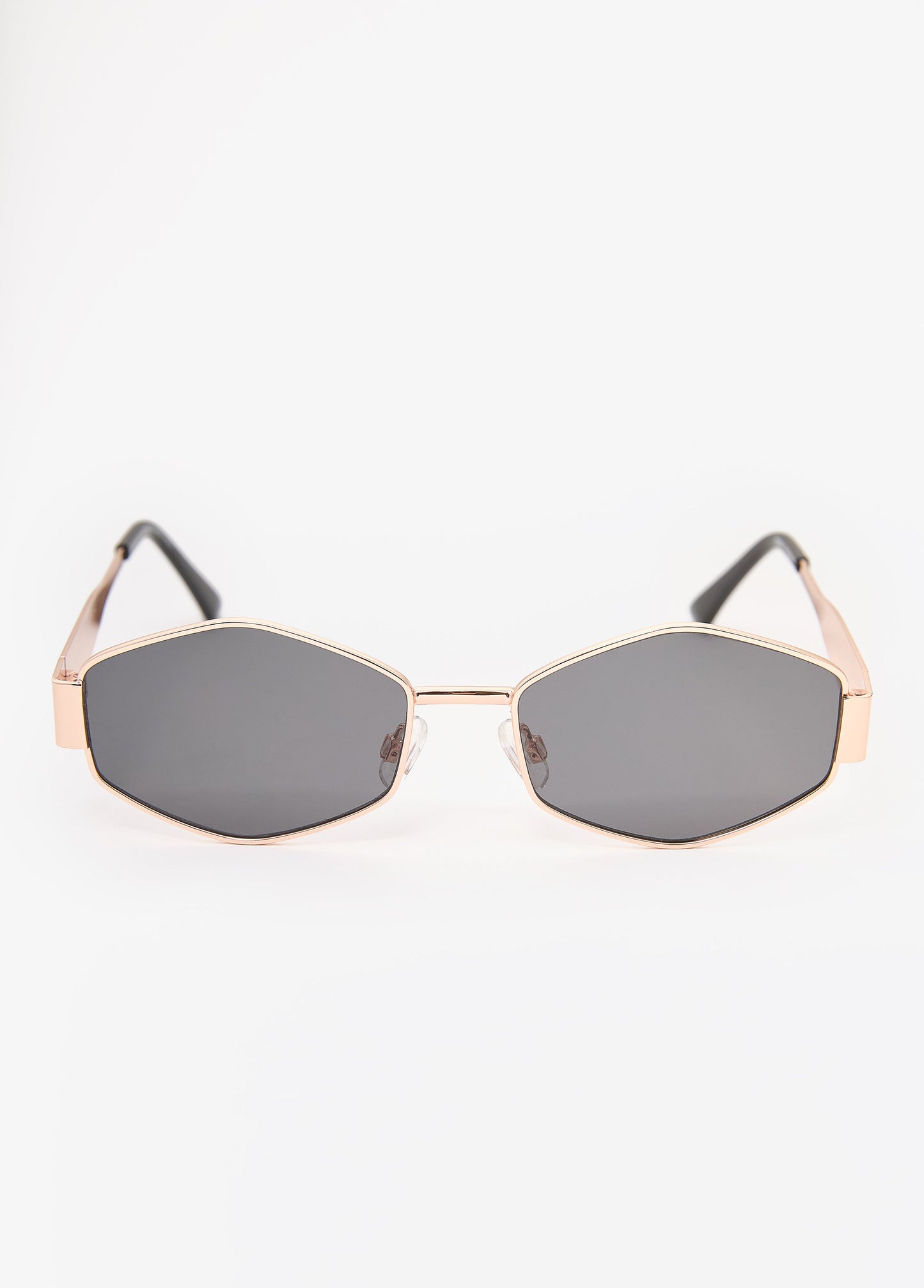 Ashley Stewart Geometric Framed Sunglasses Gold